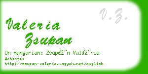 valeria zsupan business card